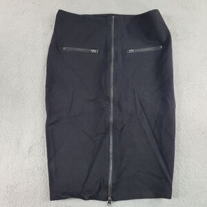 Romeo And Juliet Elegant Black Pencil Zip Up Front Fitted Pencil Skirt